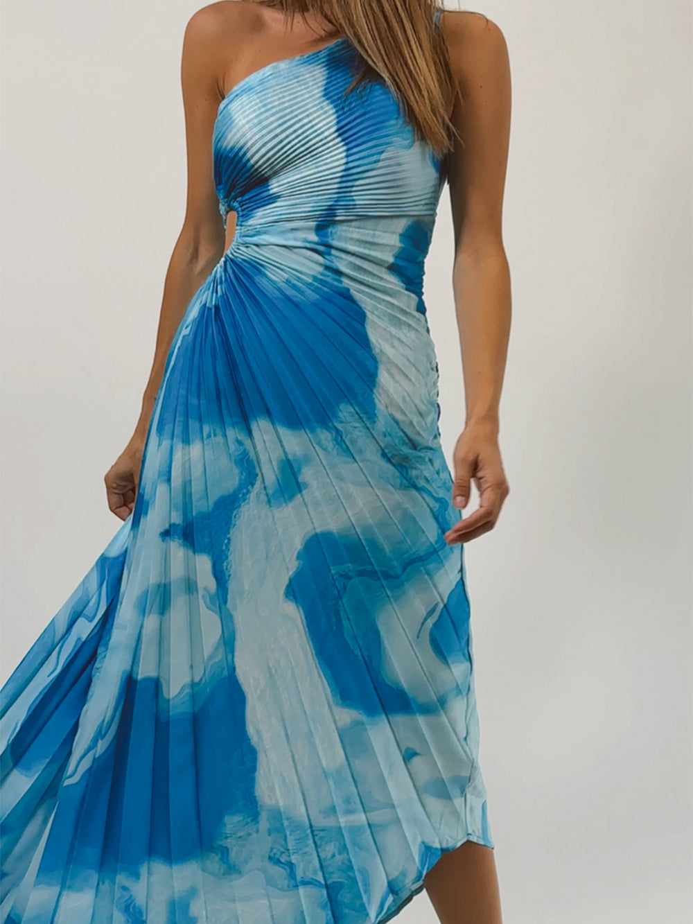 MaisonNox® | Blauwe surf midi jurk