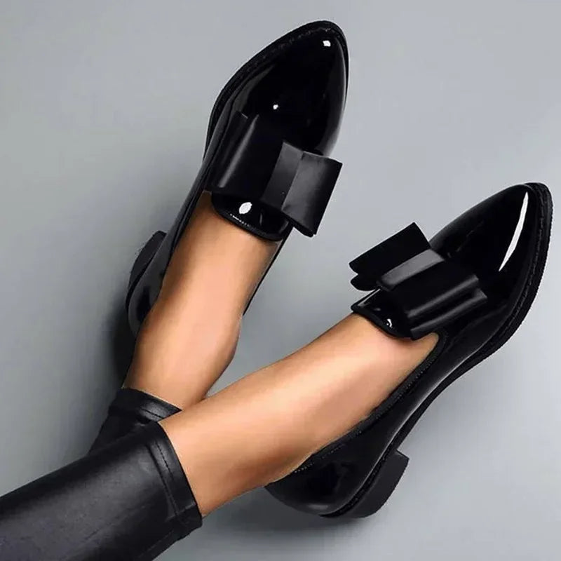 MaisonNox®| Elegante Ballerina's met Glanzende Decoratieve Strik