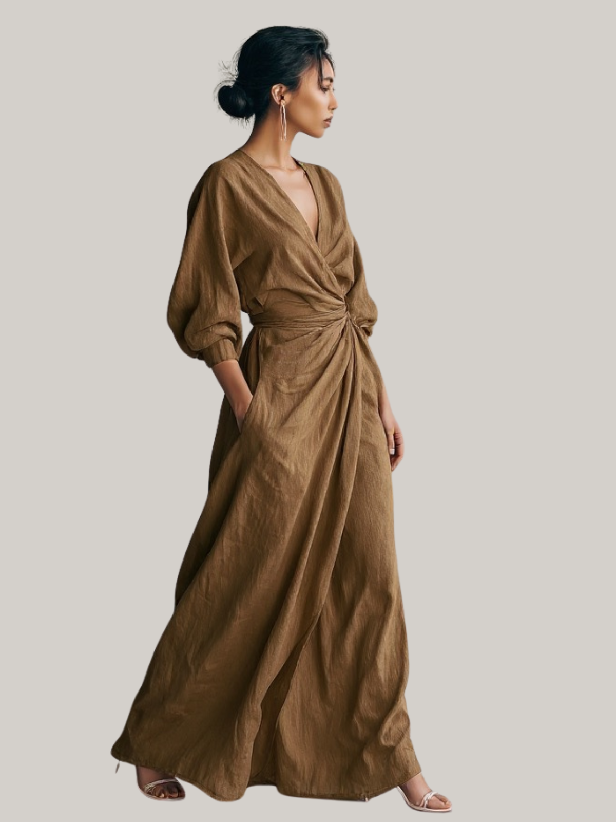 maisonnox® | Linnen Maxi Wikkeljurk