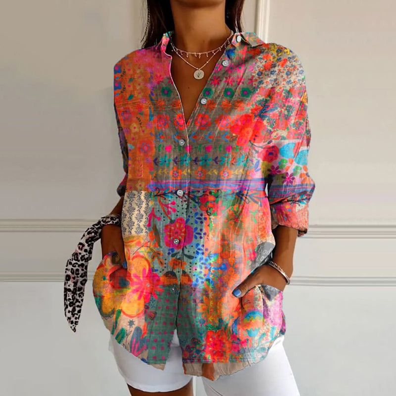 maisonnox® | Bloemenprint Blouse met Lange Mouwen