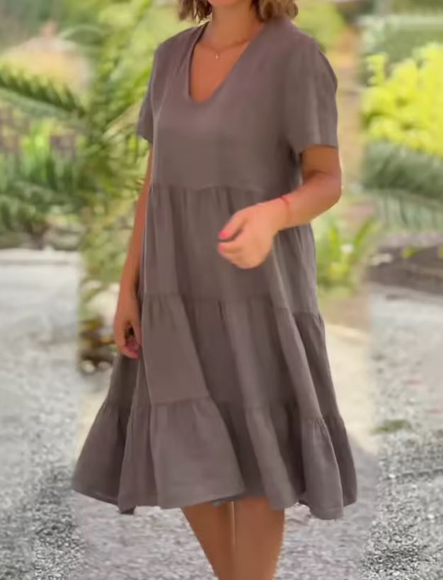 MaisonNox® | Licht Zomerjurk met Vloeiende Pasvorm en Elegante Casual Stijl