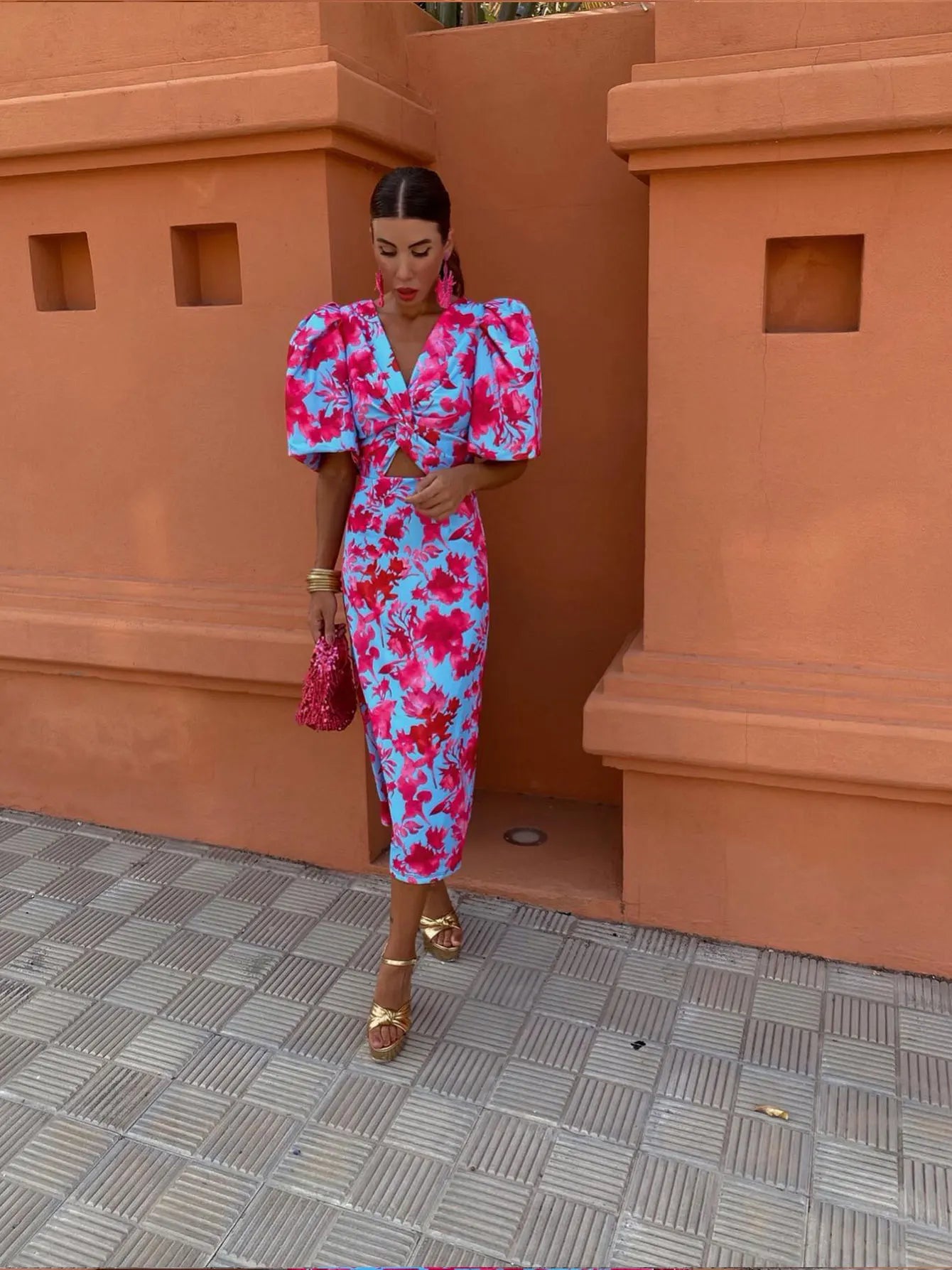 maisonnox® | midi-jurk met print