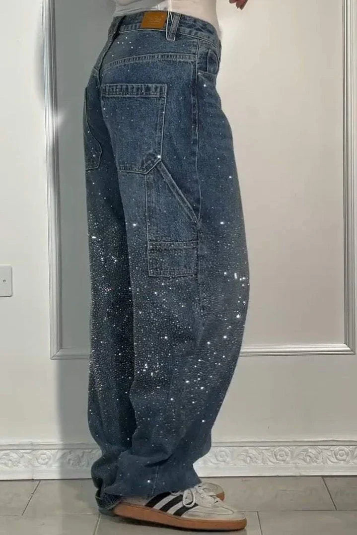 MaisonNox® | Sparkle Wide-Leg Jeans voor een Galactische Look
