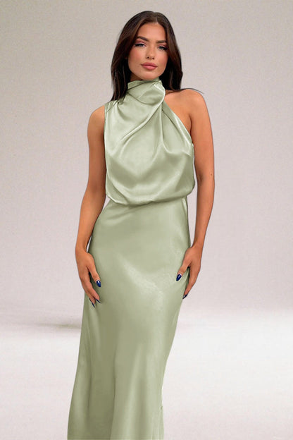 MaisonNox® | Elegante Satijnen Jurk met Verfijnde Details