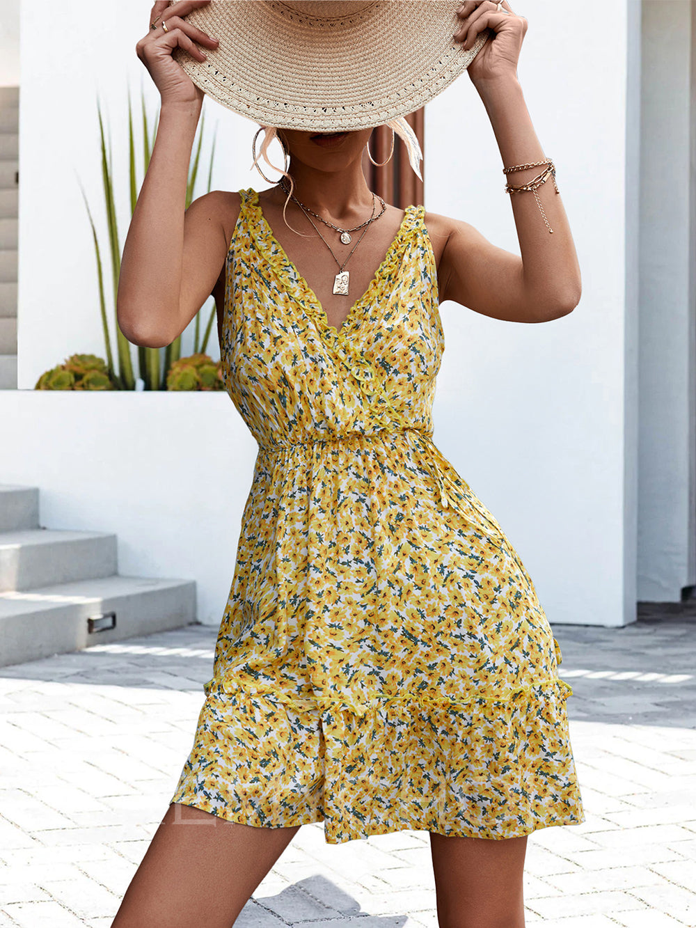 MaisonNox® | Zomerse sexy jurk met volant en V-hals voor dames