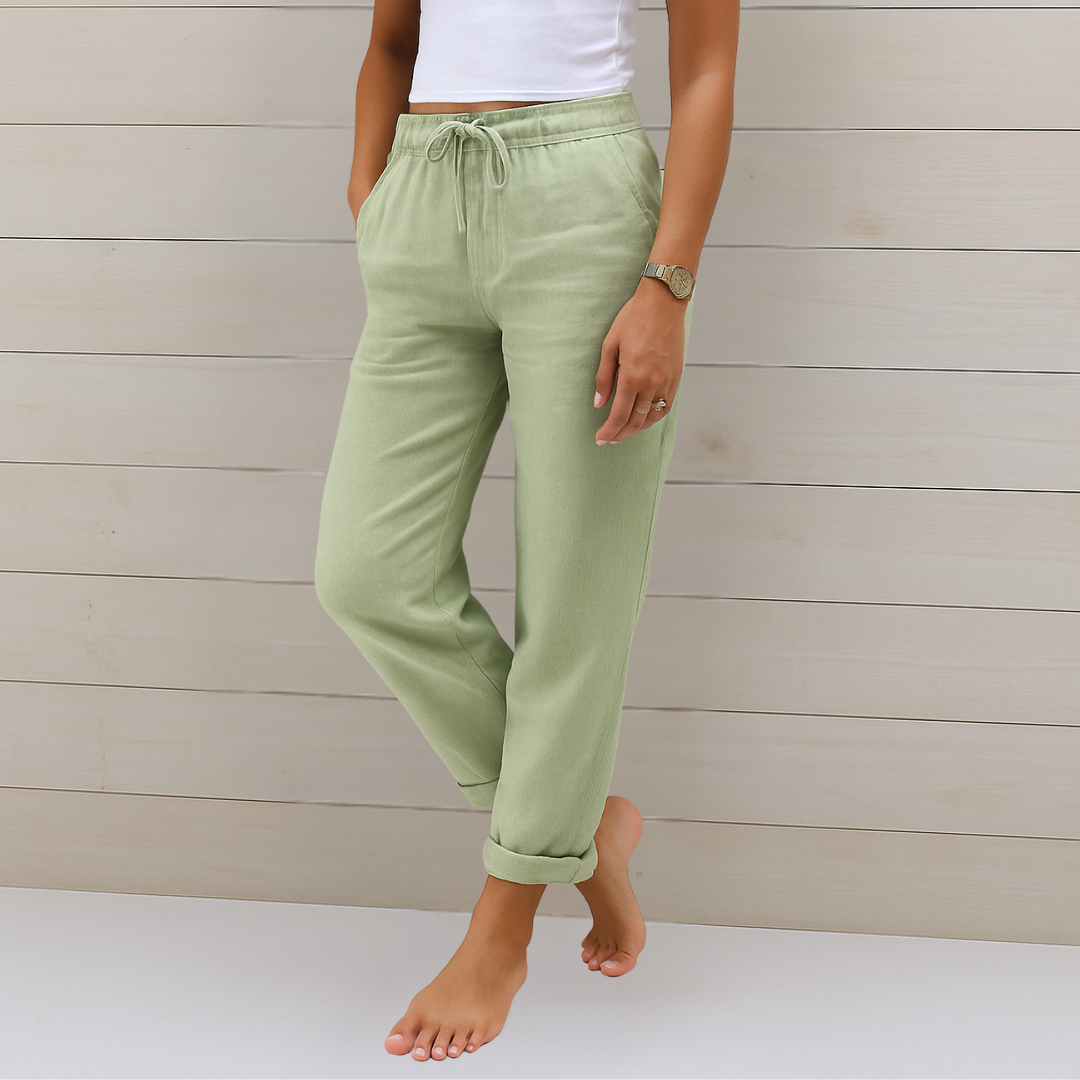 MaisonNox® | Premium ademende linnen stretchbroek