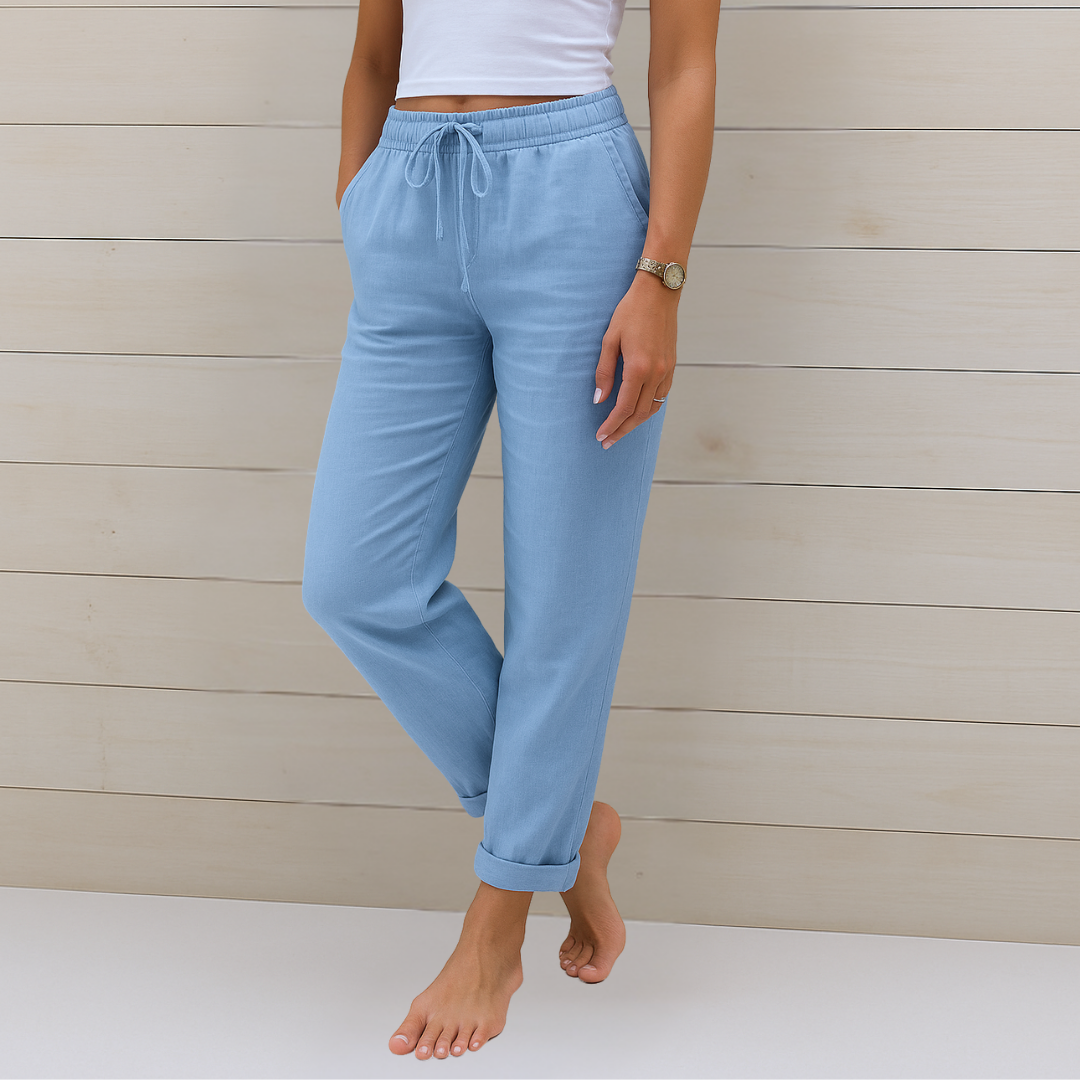 MaisonNox® | Premium ademende linnen stretchbroek