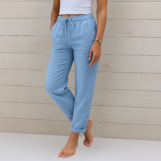 MaisonNox® | Premium ademende linnen stretchbroek