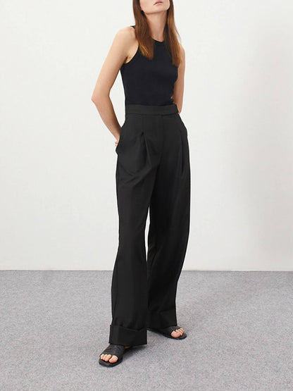 MaisonNox® | Zwarte hoge taille broek