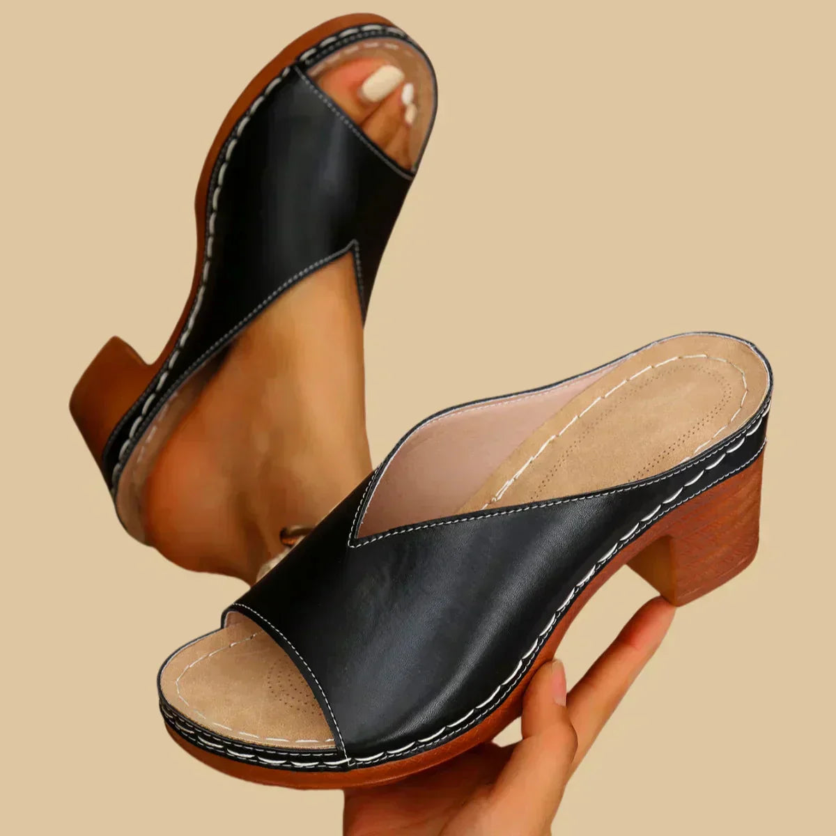 MaisonNox®| Orthopedische Sandalen met Brede Hak Elegant en Comfortabel voor Elke Dag