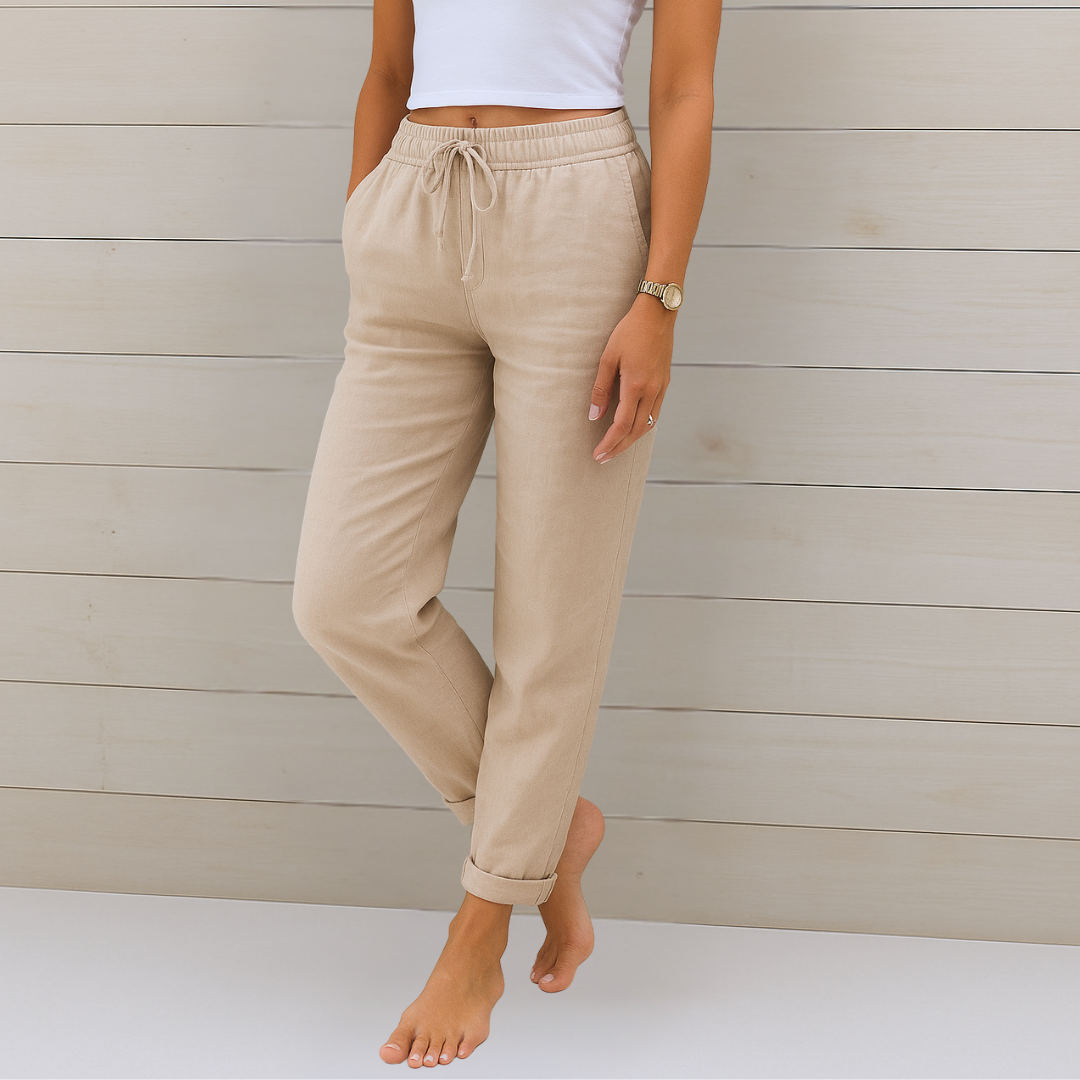 MaisonNox® | Premium ademende linnen stretchbroek