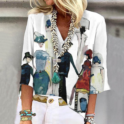 maisonnox® | Casual blouse met abstracte print