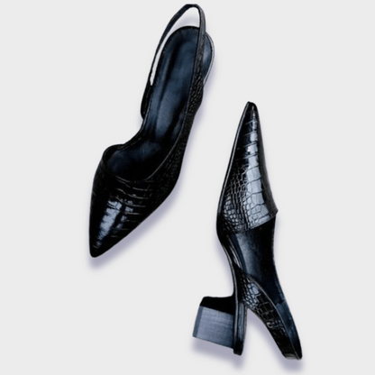 MaisonNox®| Elegante Orthopedische Schoenen met Middelhoge Hak en Krokodillenprint voor de Hele Dag