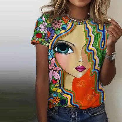 maisonnox® | Casual T-shirt met abstracte print