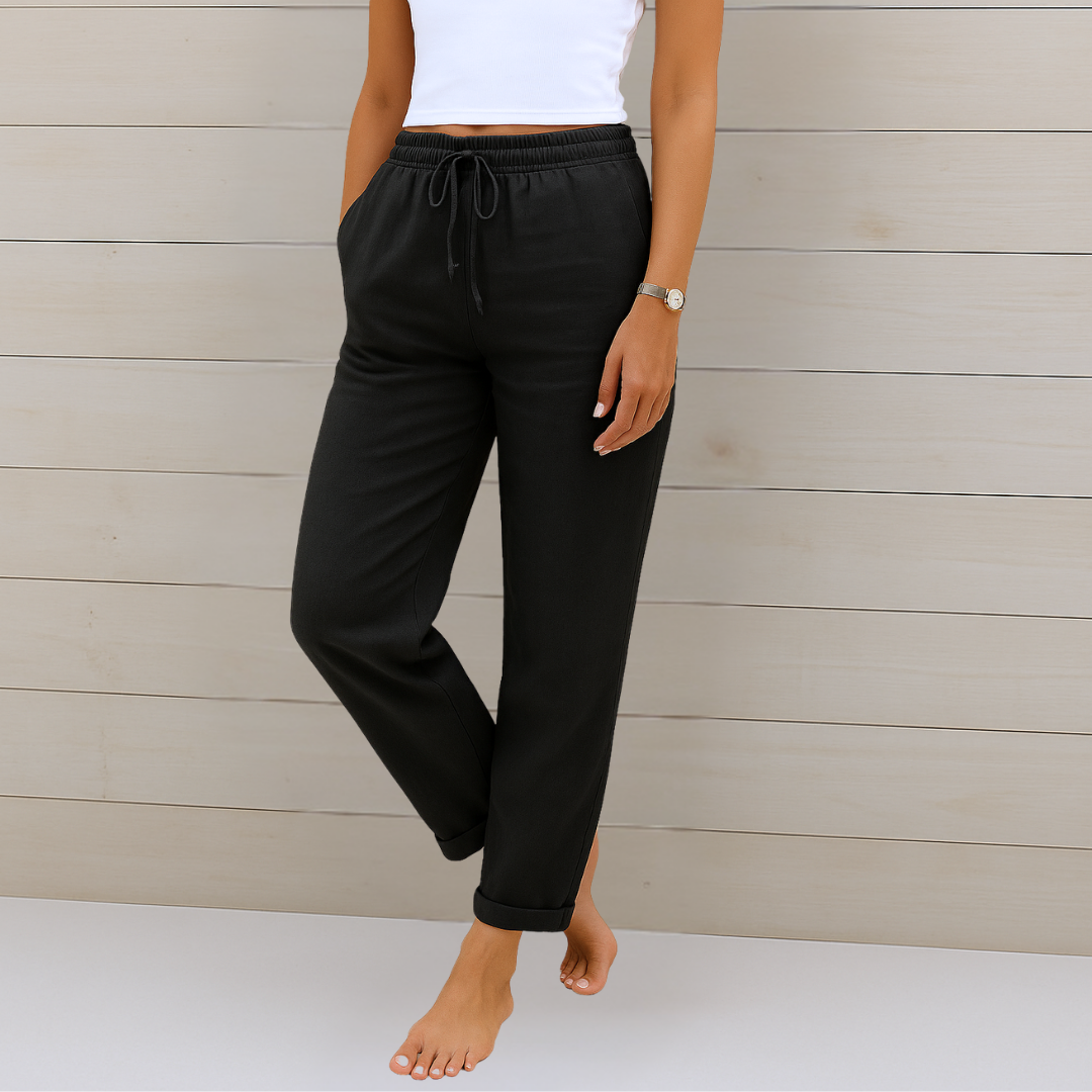 MaisonNox® | Premium ademende linnen stretchbroek