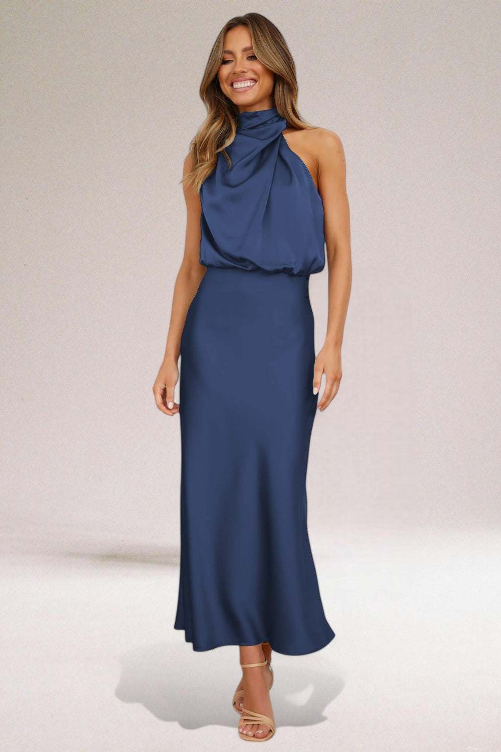 MaisonNox® | Elegante Satijnen Jurk met Verfijnde Details