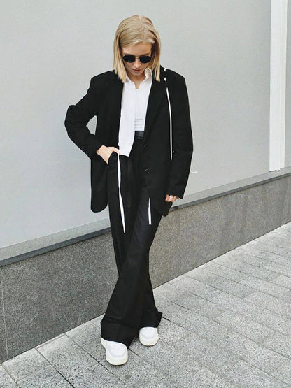 MaisonNox® | Zwarte hoge taille broek