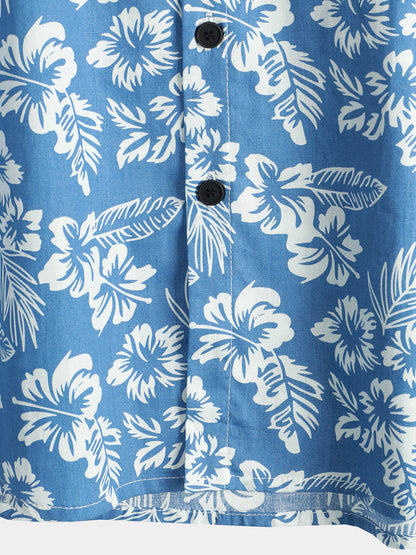 MaisonNox® | Hawaïblouse met korte mouwen en bloemenpatroon