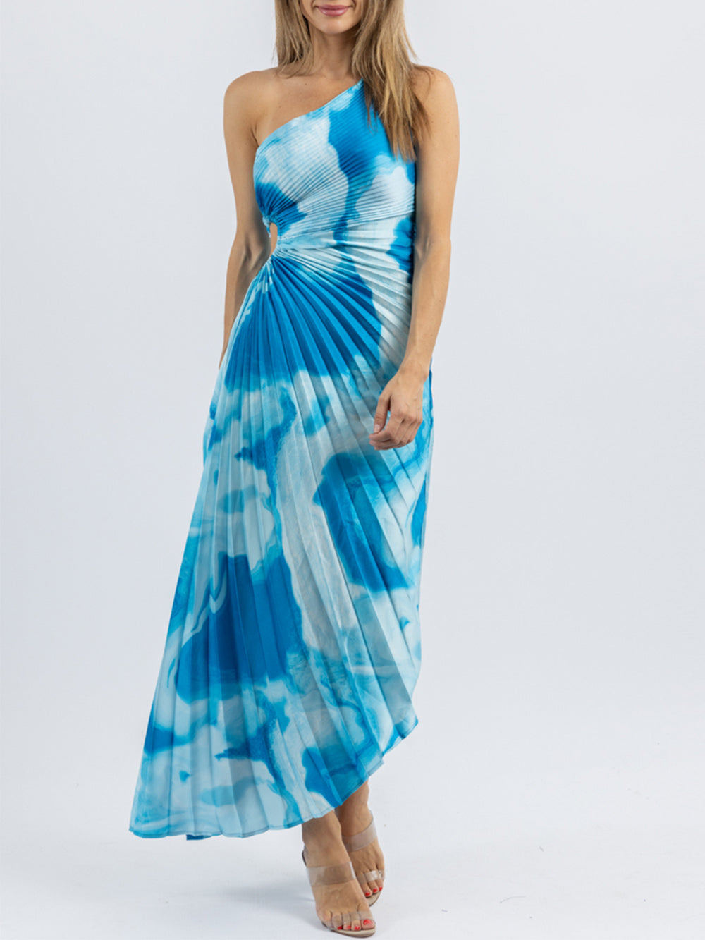 MaisonNox® | Blauwe surf midi jurk