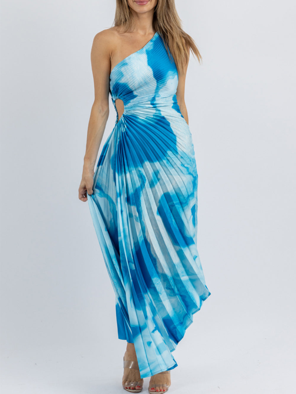 MaisonNox® | Blauwe surf midi jurk