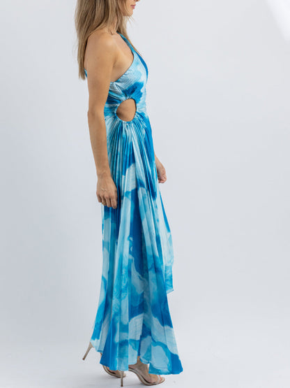 MaisonNox® | Blauwe surf midi jurk