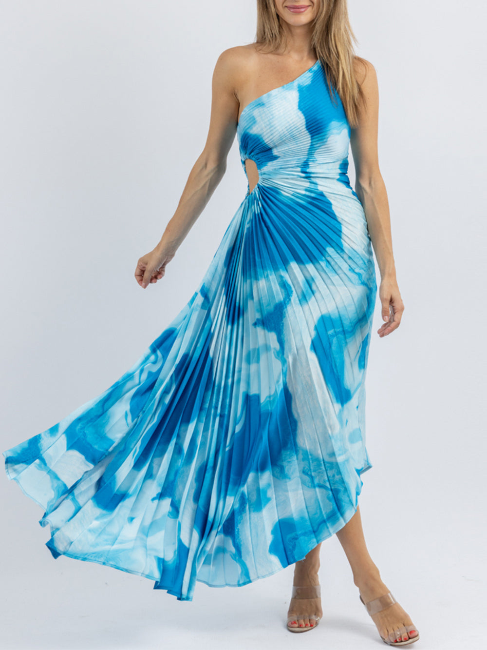 MaisonNox® | Blauwe surf midi jurk