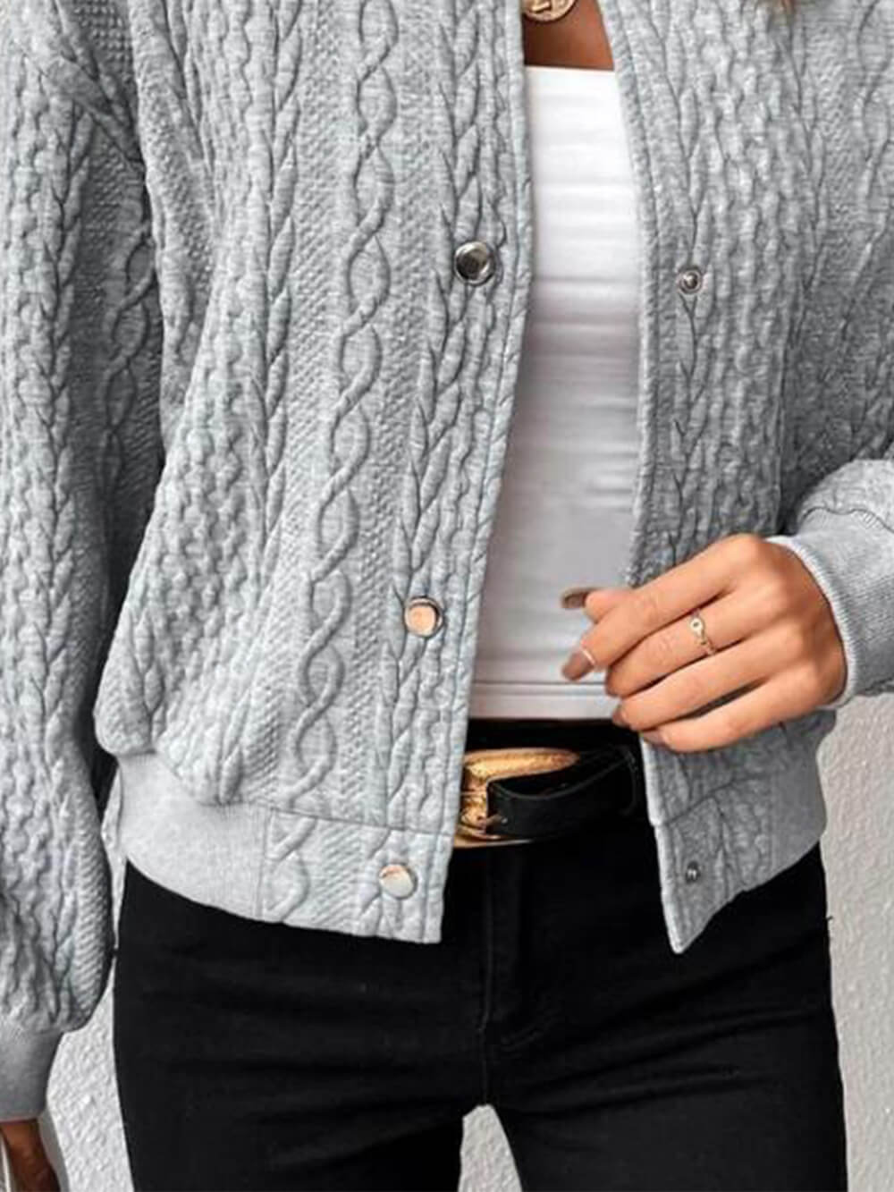 MaisonNox® | Jasje van jacquard met een ruime pasvorm
