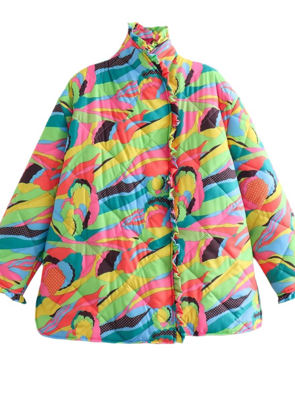 MaisonNox® | Geplooide jas met kantafwerking