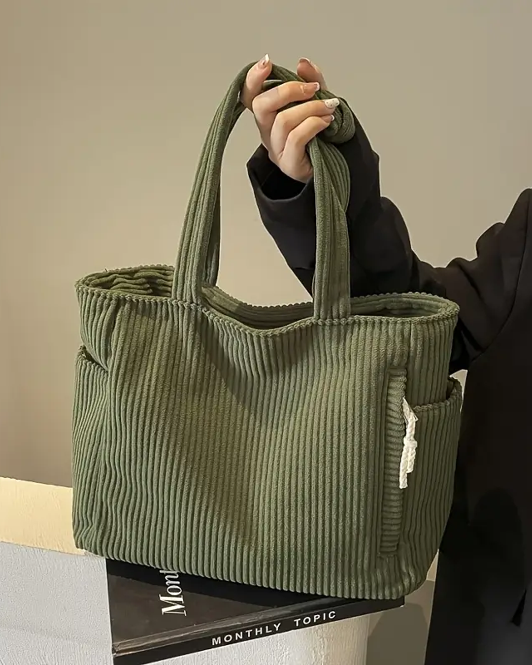 MaisonNox® | Geribbelde Totetas met Koorddetail