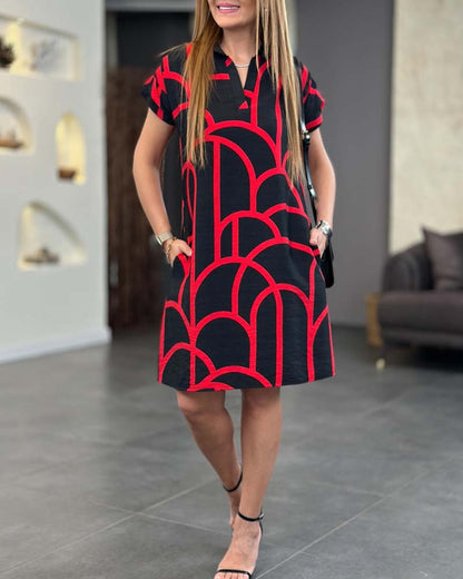 MaisonNox® | Elegante Midi Jurk met Korte Mouwen