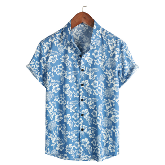 MaisonNox® | Hawaïblouse met korte mouwen en bloemenpatroon