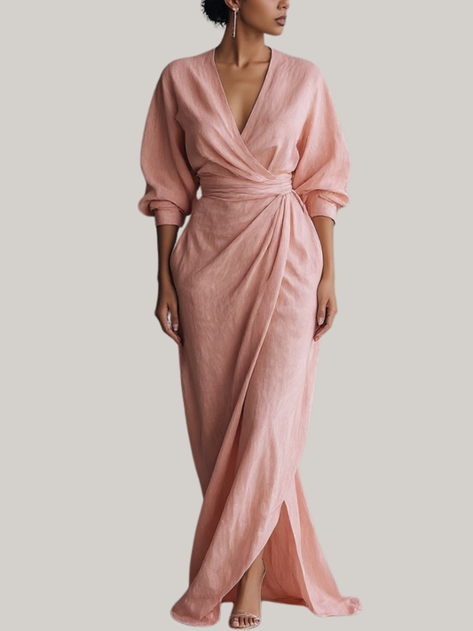 maisonnox® | Linnen Maxi Wikkeljurk