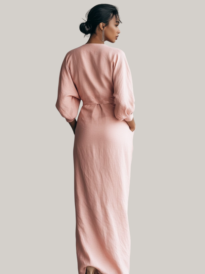 maisonnox® | Linnen Maxi Wikkeljurk