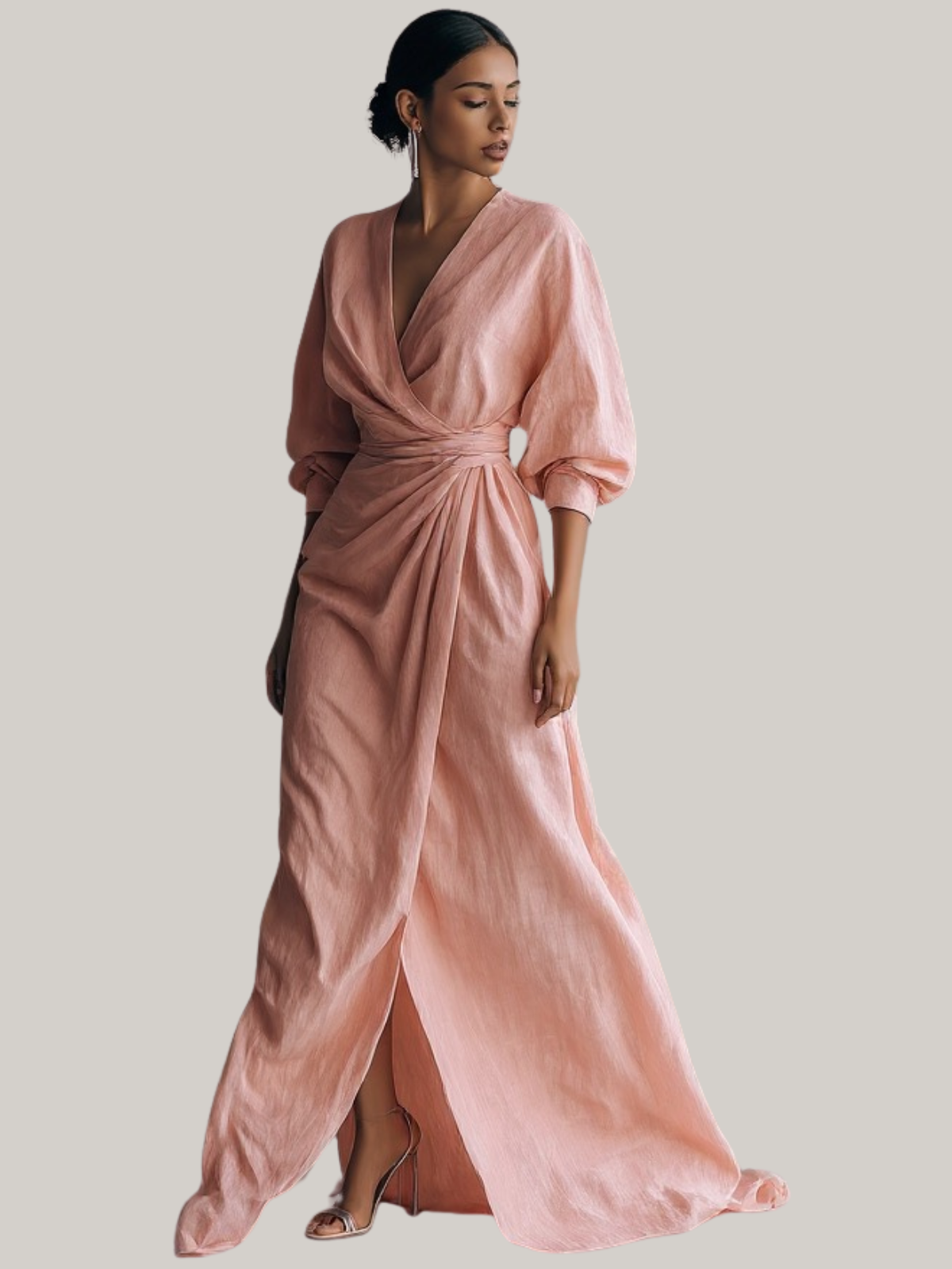 maisonnox® | Linnen Maxi Wikkeljurk