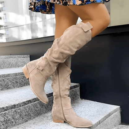 MaisonNox® | Stijlvolle Suède Knieboots