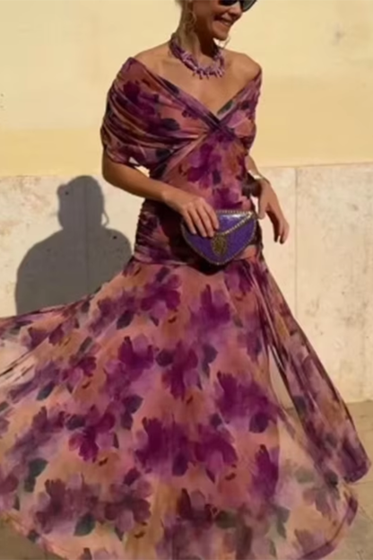 maisonnox® | Elegante feestelijke maxi-jurk met V-hals