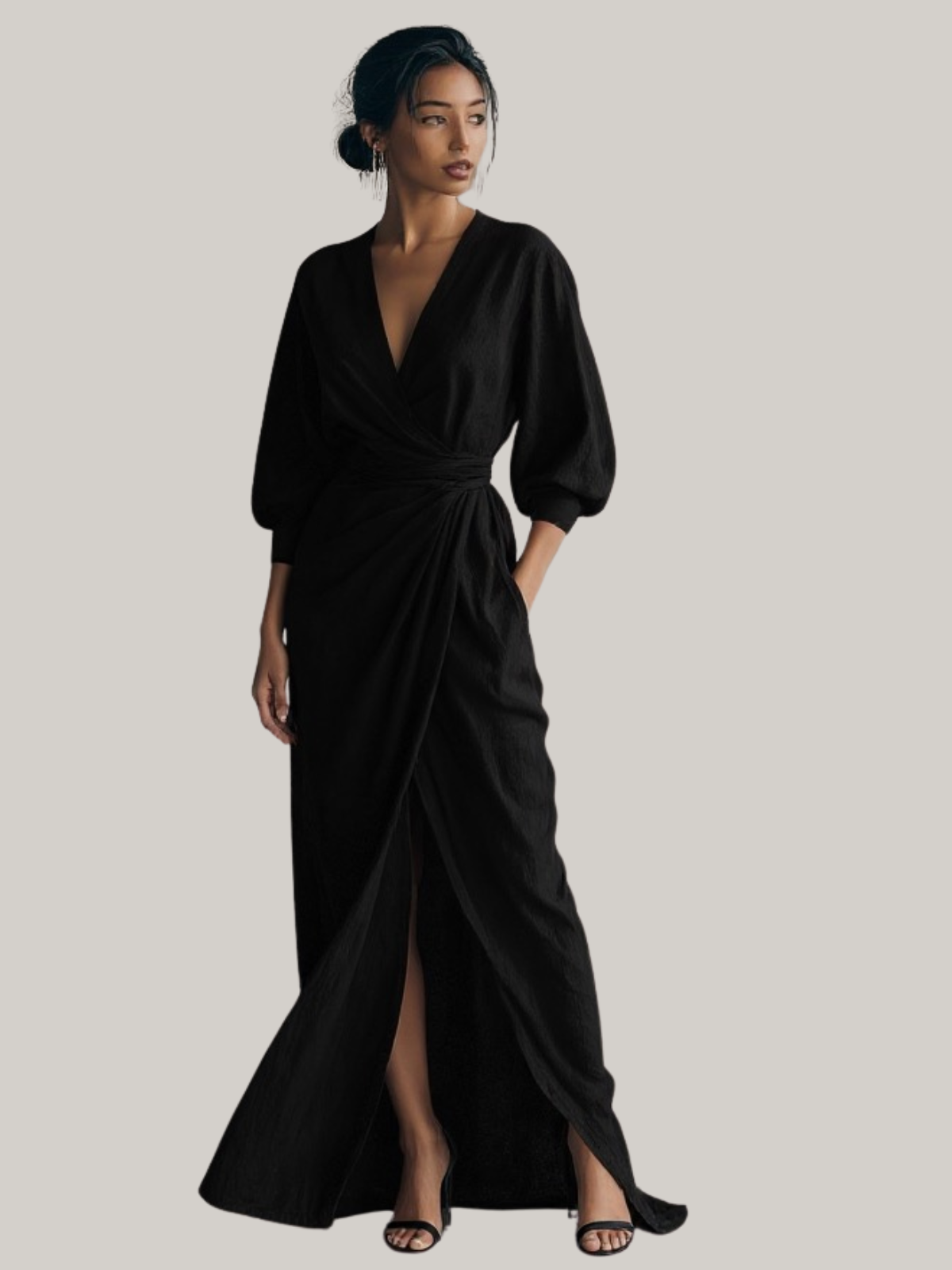 maisonnox® | Linnen Maxi Wikkeljurk