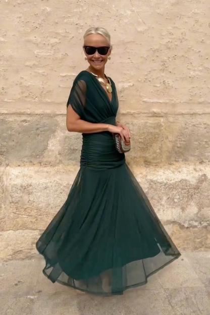 maisonnox® | Elegante feestelijke maxi-jurk met V-hals