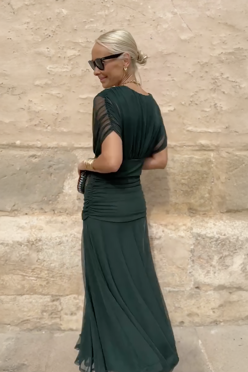 maisonnox® | Elegante feestelijke maxi-jurk met V-hals