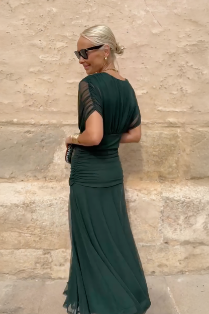 maisonnox® | Elegante feestelijke maxi-jurk met V-hals