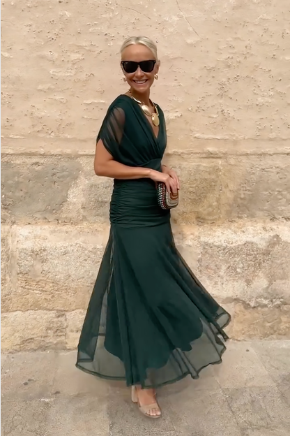 maisonnox® | Elegante feestelijke maxi-jurk met V-hals