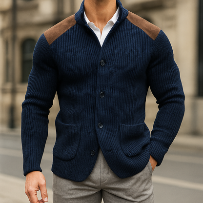 MaisonNox® | Gebreid Jasvest met Suède Accenten voor Comfort en Klasse