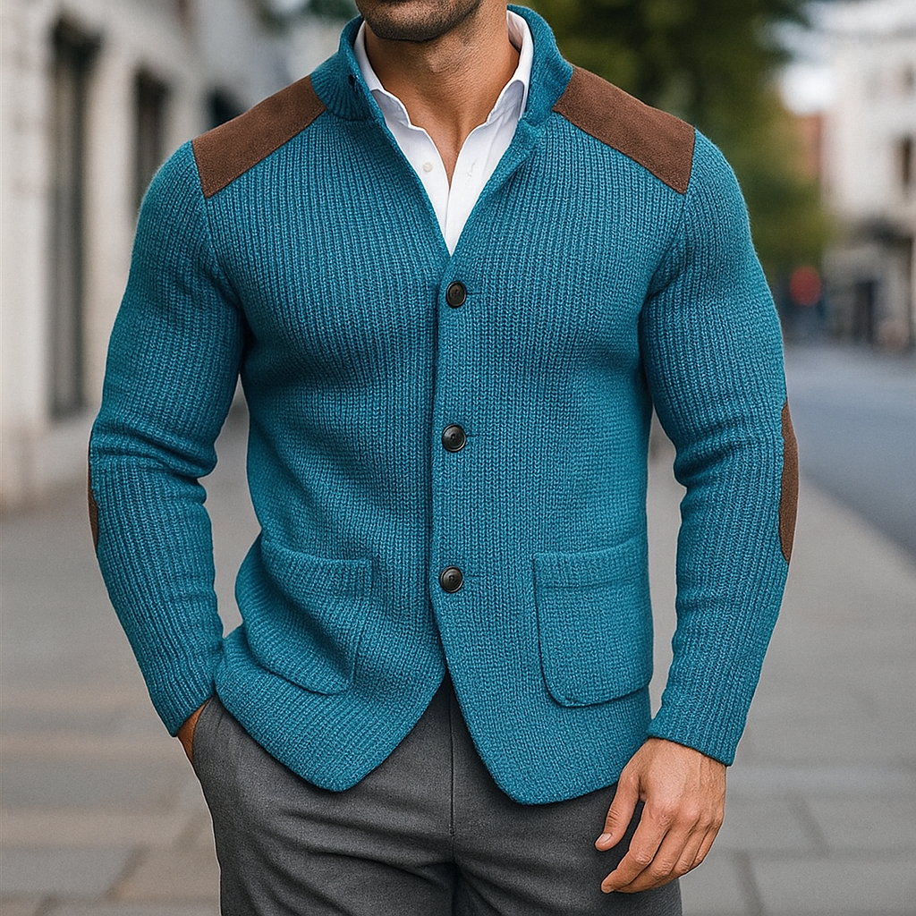MaisonNox® | Gebreid Jasvest met Suède Accenten voor Comfort en Klasse