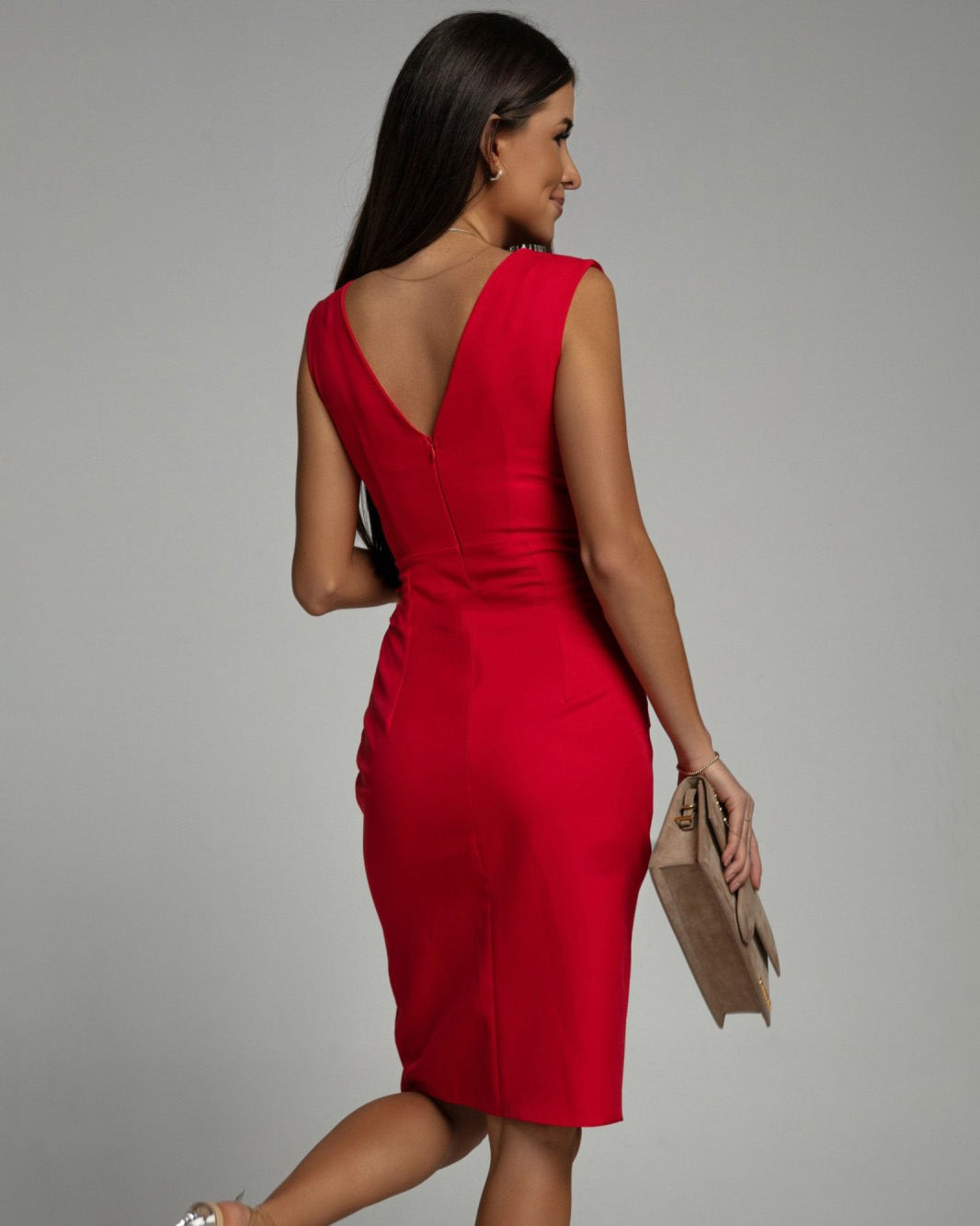 MaisonNox® | Elegante Jurk met V-hals en Chic Split