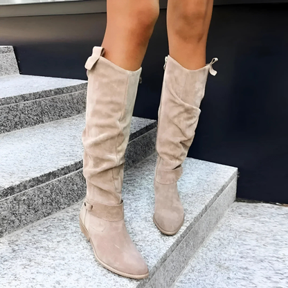 MaisonNox® | Stijlvolle Suède Knieboots