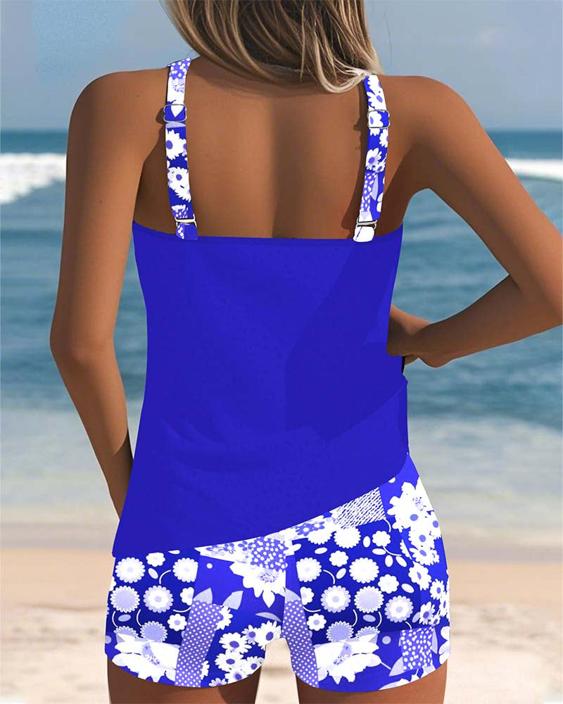 MaisonNox®| Tweedelig Badpak met Comfortabele Pasvorm en Bloemig Strandstijl