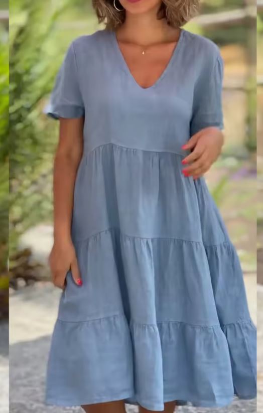 MaisonNox® | Licht Zomerjurk met Vloeiende Pasvorm en Elegante Casual Stijl