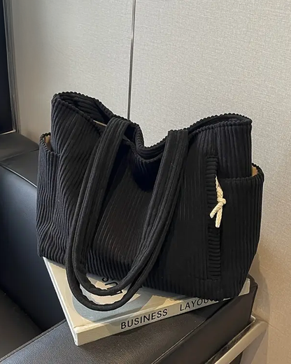 MaisonNox® | Geribbelde Totetas met Koorddetail