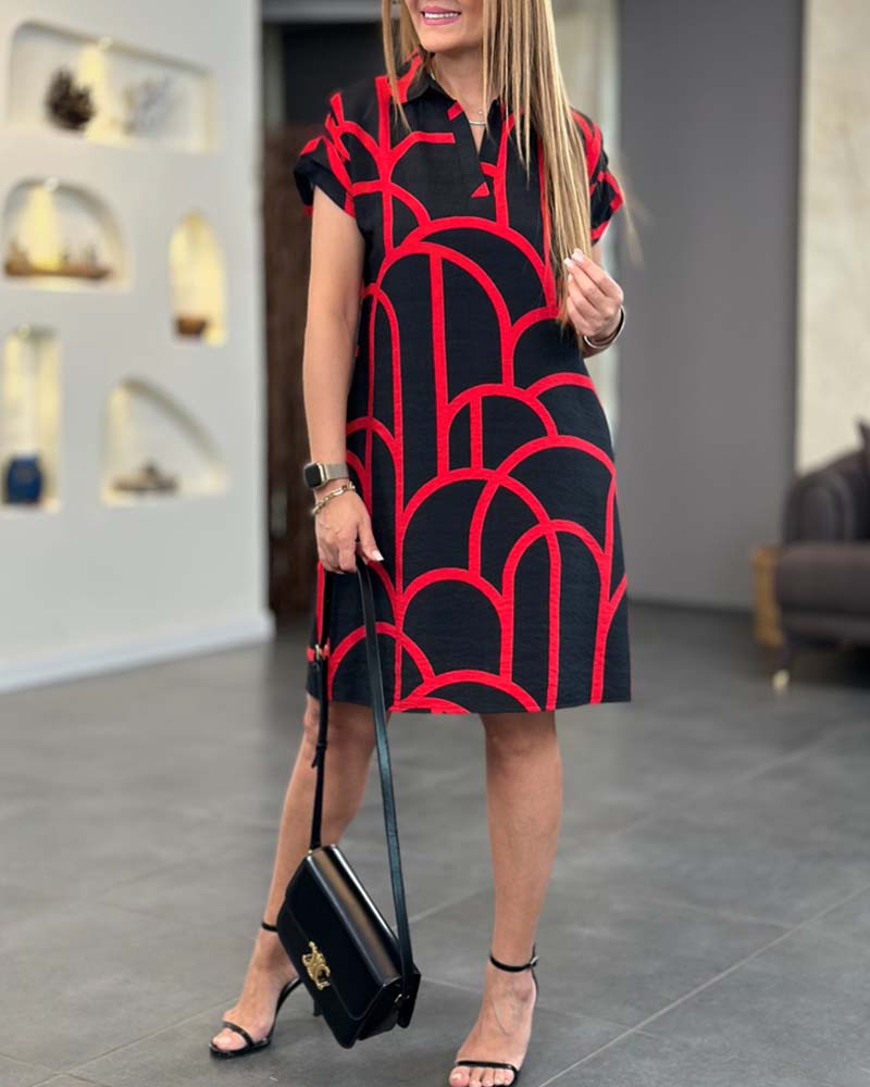 MaisonNox® | Elegante Midi Jurk met Korte Mouwen