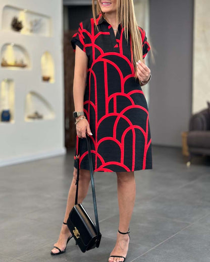 MaisonNox® | Elegante Midi Jurk met Korte Mouwen
